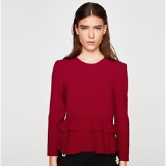 zara peplum blouse